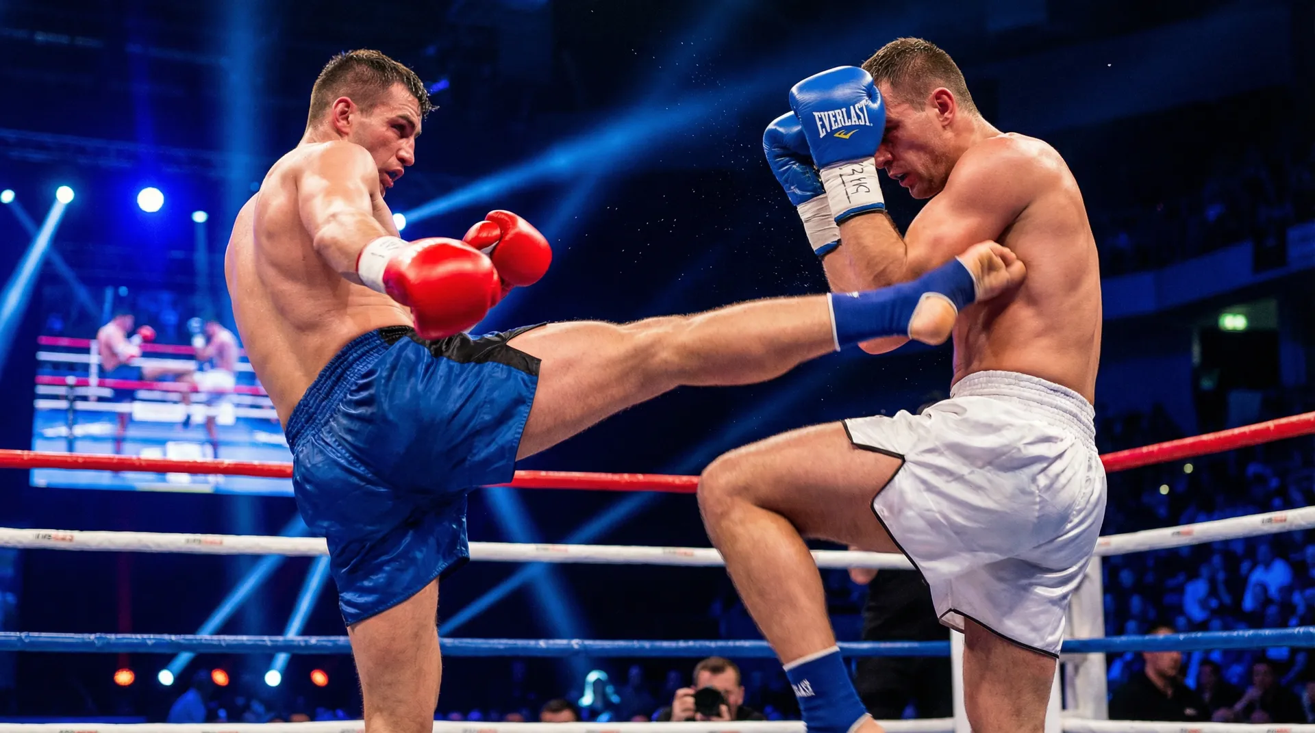 每日大赛 羽量级比赛高速踢击对攻